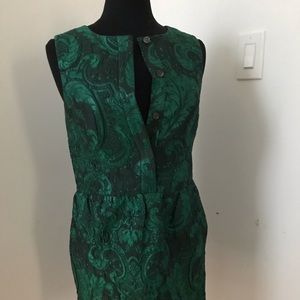 JCrew Green Brocade Dress